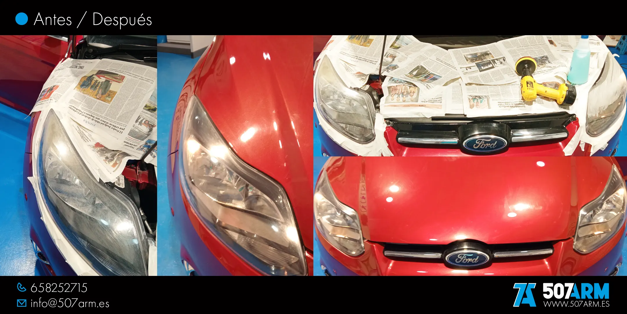 proceso de pulido de faros pulido de faros