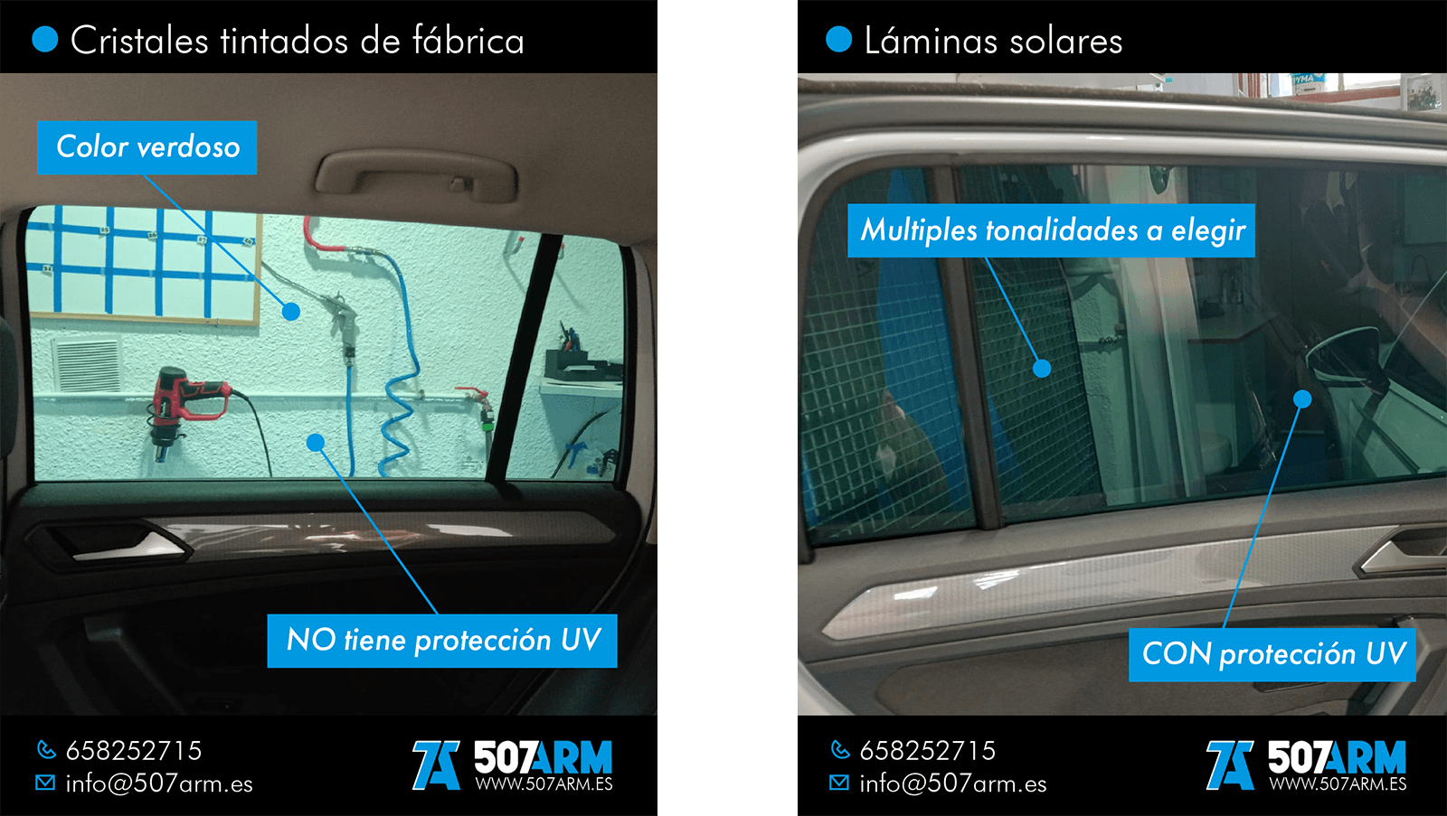 Cristales tintados vs Láminas Solares